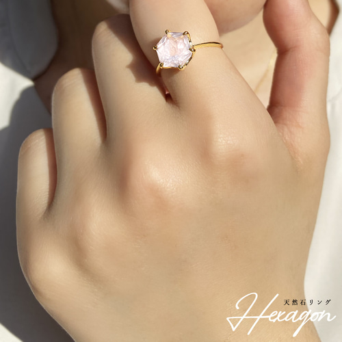 ☆美品☆大粒ローズクォーツ付リング　K18&SLIVER刻印 Rose Quartz K18/Pt900ローズクォーツ ダイヤモンドリング(NO