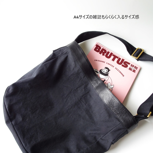 再販》帆布×レザー・A4サイズもすっきりと入るニュースペーパー