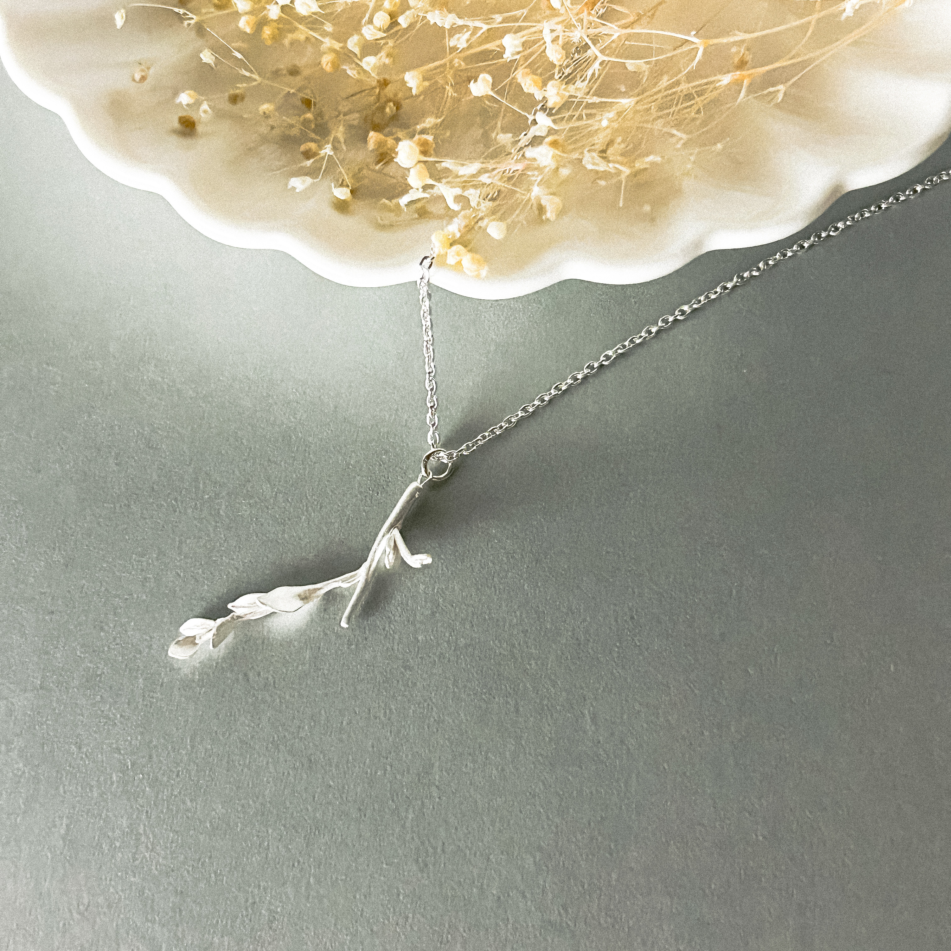 silverペンダント 和ハーブシリーズ チャノキネックレス