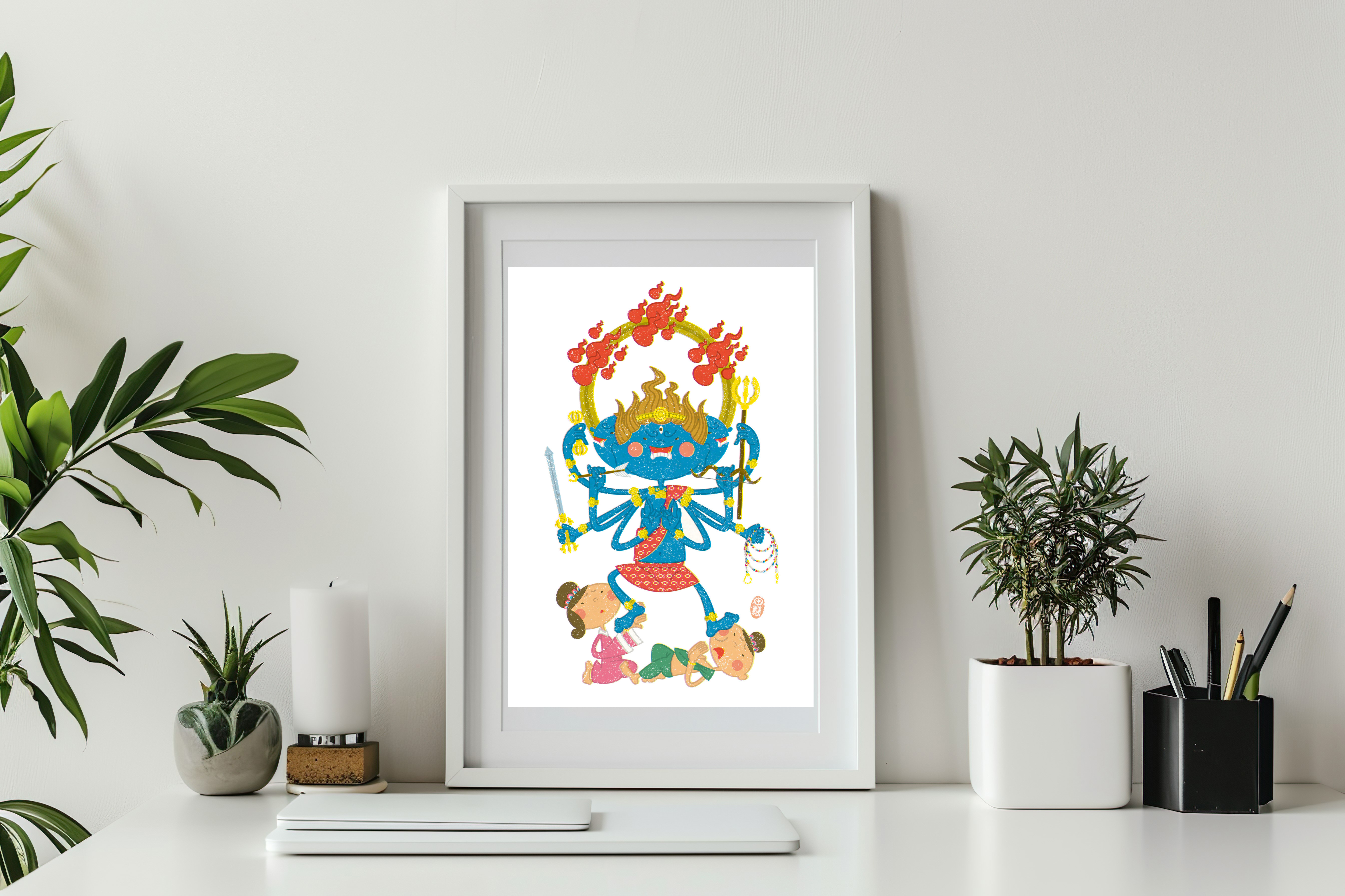 絵画、王様とあそびましょう(版画+自筆)3/5枚目 絵画、王様とあそびま