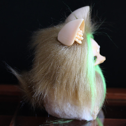 No.012 二頭身お狐(薄茶黄緑) ぬいぐるみ 工藤マリ絵 通販 18279322