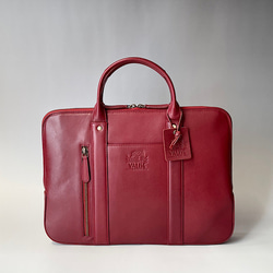 大容量12L ダブルジッパー シュリンクレザー ビジネス ブリーフケース MURA ブリーフケース ビジネスバッグ メンズ 大容量12L 本革