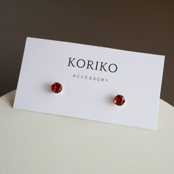 【秋冬コーデに馴染む】マデイラシトリンの一粒ピアス　４ｍｍ　11月誕生石 金属アレルギー対応　サージカルステンレス 13枚目の画像