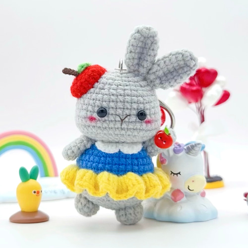 sale○作家ハンドメイド 世界を旅した 一点物 あみぐるみ 花冠うさぎ
