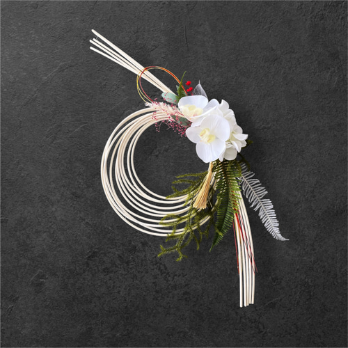 お正月飾り 超早割クリスマス2025年 ラタンしめ縄飾り[輪がさね] 胡蝶