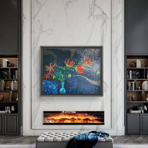 グロリオサ・リリー / モダン画 キャンバス 91×117㎝ F50 原画限り グロリオサ・リリー / モダン画 キャンバス 91×117㎝ F50 原画限り