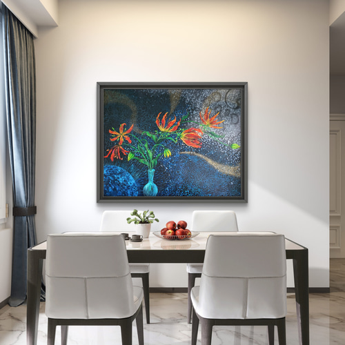 グロリオサ・リリー / モダン画 キャンバス 91×117㎝ F50 原画限り グロリオサ・リリー / モダン画 キャンバス 91×117㎝ F50 原画限り