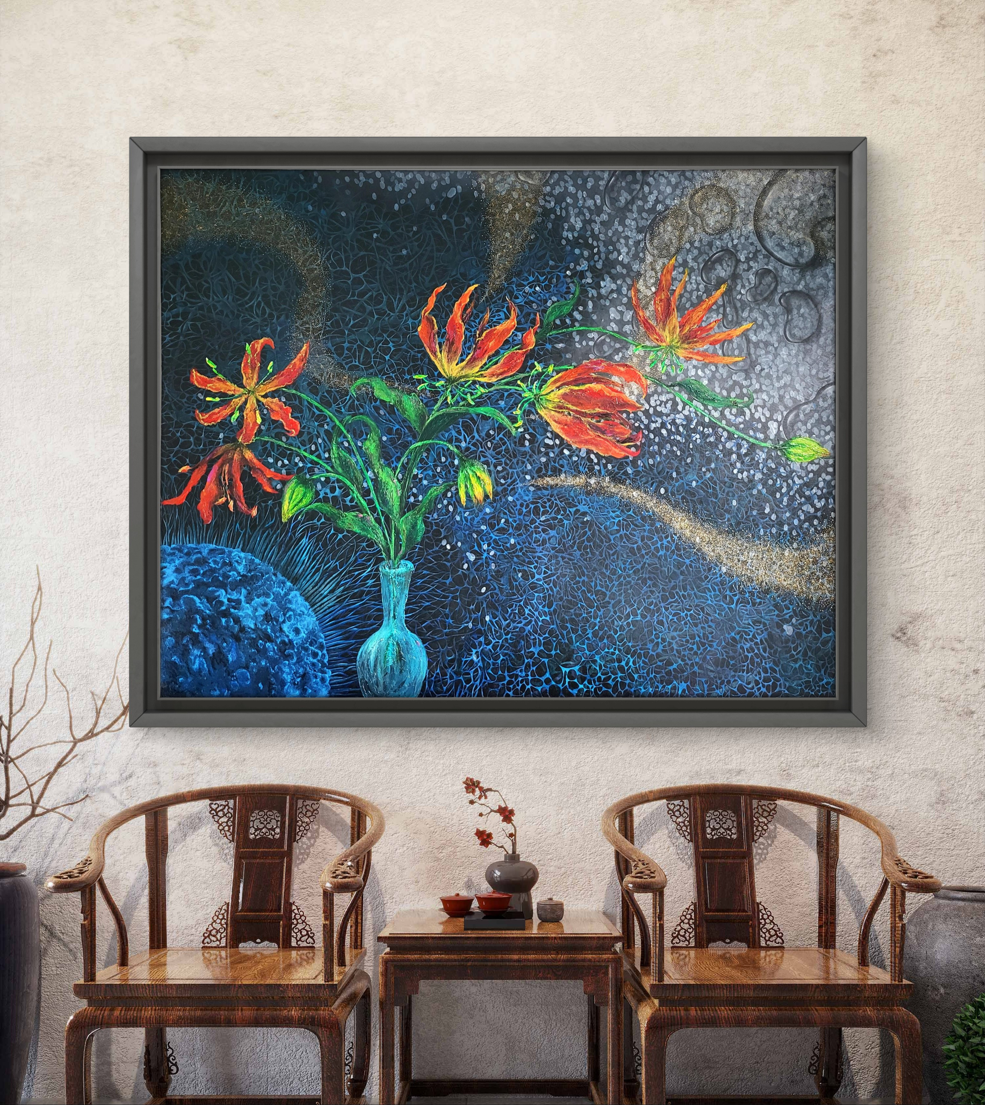 グロリオサ・リリー / 油絵 抽象画 91×117㎝ F50 特大
