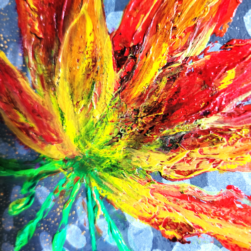 グロリオサ・リリー / 油絵 抽象画 91×117㎝ F50 特大 キャンバス