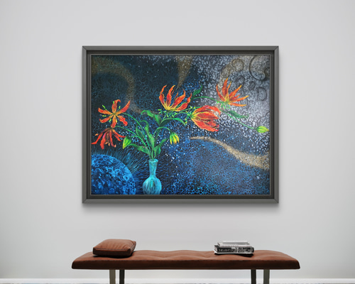 グロリオサ・リリー / 油絵 抽象画 91×117㎝ F50 特大