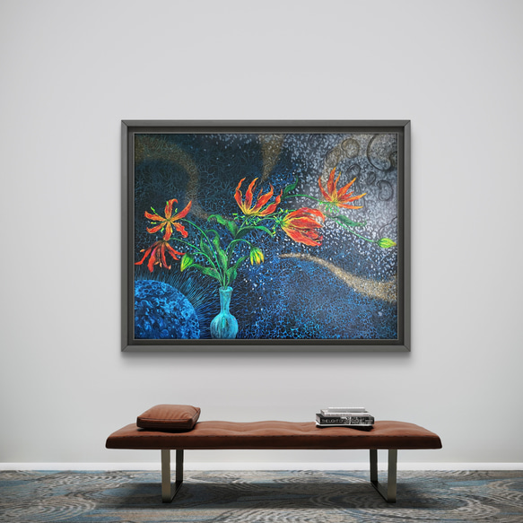 グロリオサ・リリー / モダン画 キャンバス 91×117㎝ F50 原画限り グロリオサ・リリー / モダン画 キャンバス 91×117㎝ F50 原画限り