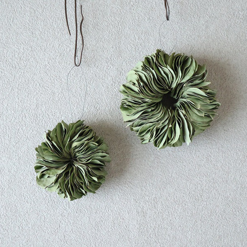 【リーフリース】ユーカリポポラス　leaf wreath２点セット ユーカリポポラスとロングリーフのミルフィーユリース