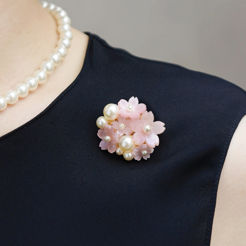 ブローチ】桜とパール 花束 ブーケ 春爛漫・桜2025 春限定2025