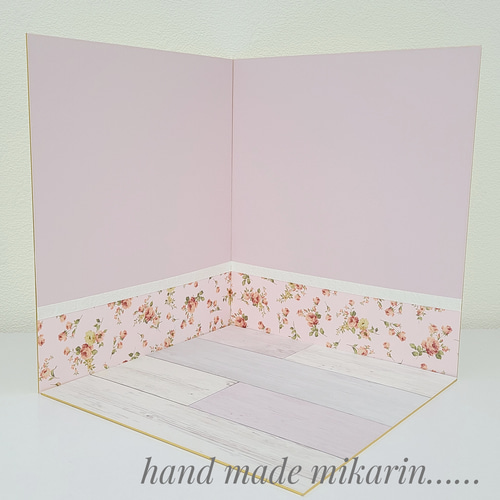 撮影用背景ボード（ピンク×花柄②）【ドールハウス】 その他人形