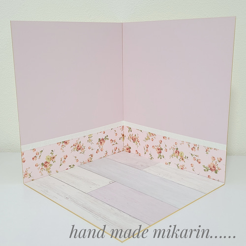 撮影用背景ボード（ピンク×花柄②）【ドールハウス】 その他人形