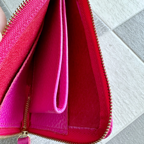 RED ピンク 財布・ケース PRADA - PRADA プラダ サフィアーノ ミニ ウォレット ペオニア
