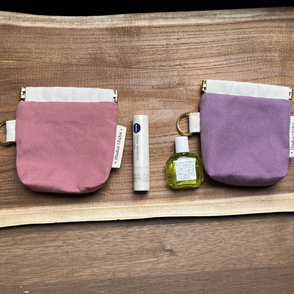 バネポーチ⭐︎帆布ポーチ⭐︎パカパカとクセになる開けやすさ⭐︎ 7枚目の画像