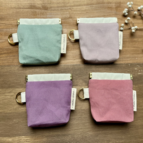 バネポーチ⭐︎帆布ポーチ⭐︎パカパカとクセになる開けやすさ⭐︎ 1枚目の画像