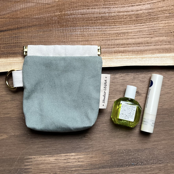 バネポーチ⭐︎帆布ポーチ⭐︎パカパカとクセになる開けやすさ⭐︎ 8枚目の画像