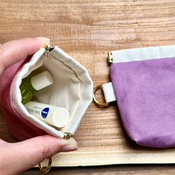 バネポーチ⭐︎帆布ポーチ⭐︎パカパカとクセになる開けやすさ⭐︎ 4枚目の画像