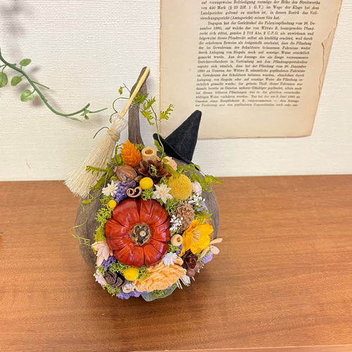 幸せを呼ぶブッダナッツアレンジ ハロウィン ドライフラワー ＊COCO