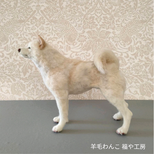 柴犬　白柴　羊毛フェルト　ハンドメイド　No.94 Yahoo!オークション - ぴのきち 9.0cmの白柴さん 羊毛フェルト