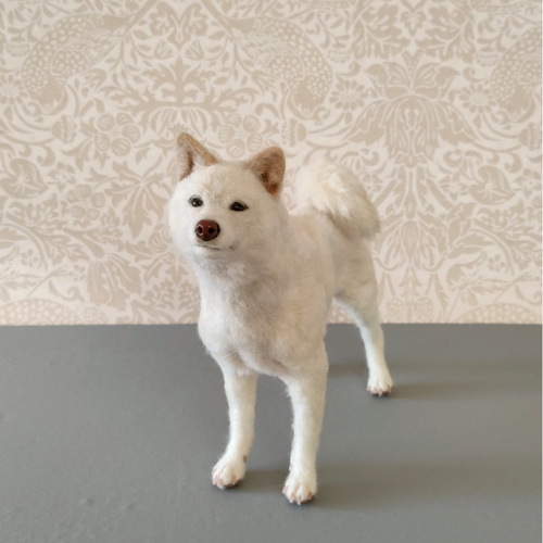 柴犬　白柴　羊毛フェルト　ハンドメイド　No.94 まめしば様専用 リクエスト 羊毛フェルト 柴犬 白柴
