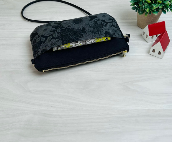 小さめポシェット♪リバティ＊帆布＊スマホショルダー*スマホポーチ 5枚目の画像