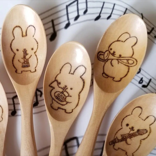 名入れ♫うさぎブラスバンドスプーン♫ カトラリー N CREA 通販