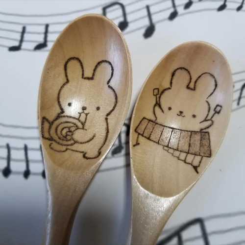 名入れ♫うさぎブラスバンドスプーン♫ カトラリー N CREA 通販