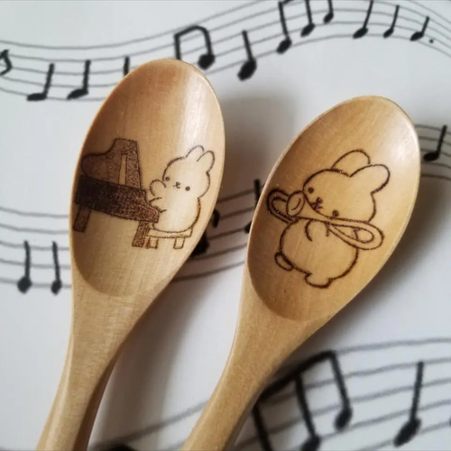 名入れ♫うさぎブラスバンドスプーン♫ カトラリー N CREA 通販