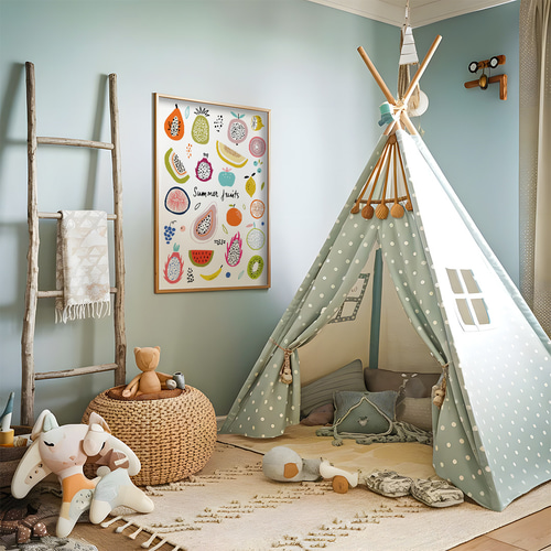 アートポスター フルーツパラダイス 北欧風 キッズルーム 知育