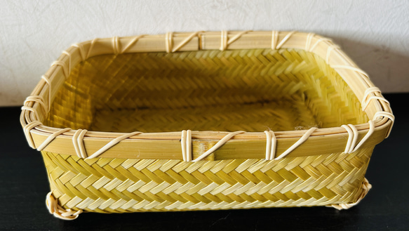 竹細工　カゴ 竹かご 竹細工 六ツ目かご ミニ竹かご 2点セット - メルカリ