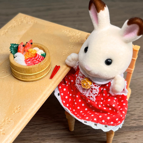 桶もり海鮮丼 ミニチュア シルバニアサイズ(1/12) 送料無料 その他置物