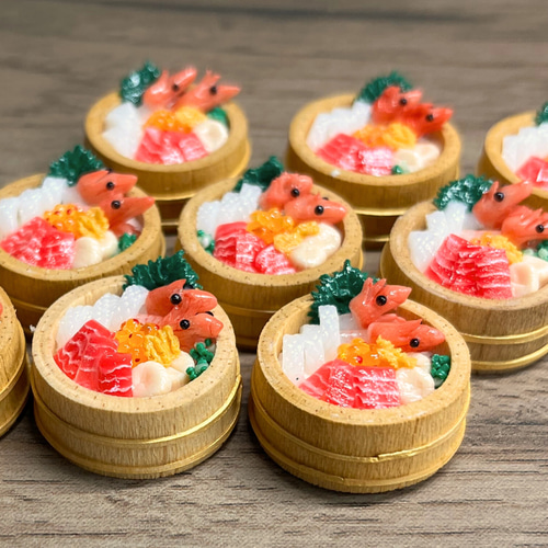 桶もり海鮮丼 ミニチュア シルバニアサイズ(1/12) 送料無料 その他置物