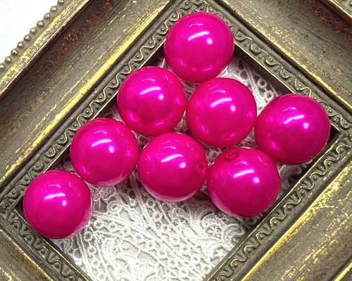 オリジナル手染めビーズ❤マットなダークピンクのひねりビーズのパール系ボールペン♪ オリジナル手染めビーズ❤マットなダークピンクのひねりビーズのパール