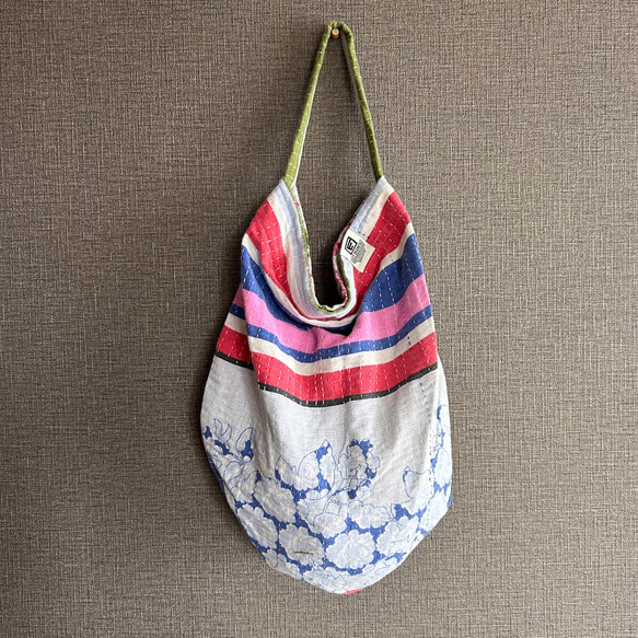 handmade【52】vintageカンタキルト ラリーキルト バッグ 何気なし