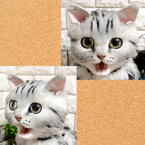 アートドール アメリカンショートヘア猫ぬいぐるみ ハンドメイド 自在猫】自在に可動できるリアルな等身大アメリカンショートヘア