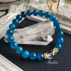 b.129 天然石アメジストとアパタイトのブレスレット・ハンドメイド b.129 天然石アメジストとアパタイトのブレスレット・ハンドメイド b