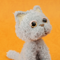 りんご農園の薄茶猫さんのあみぐるみ 癒されネコのあみぐるみ<MINIねこぐるみ>こねこのサトル