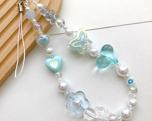 【s-53】ビーズストラップ スマホ❁ニコちゃん カラフル 個性的古着韓国 s-53】ビーズストラップ スマホ❁ニコちゃん カラフル 個性的古着韓国