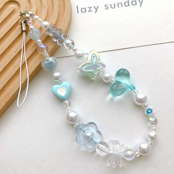 【s-12】ビーズストラップ スマホ❁ニコちゃん カラフル 派手 個性的 韓国 s-12】ビーズストラップ スマホ❁ニコちゃん カラフル 派手 個性的