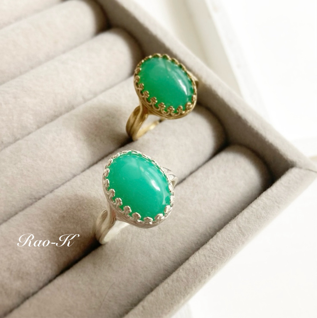 ✨ヨーロピアン・アンティーク調リング〜クリソプレーズ