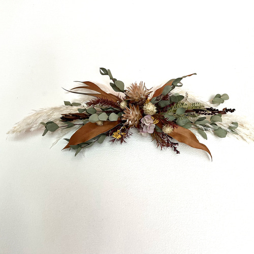 パンパスグラスの横長スワッグ ドライフラワー スワッグ irodori0012  