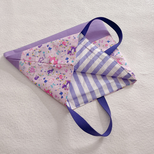 レッスンバッグ 手提げ袋 女の子 シルエット アリス 紫 レッスンバッグ