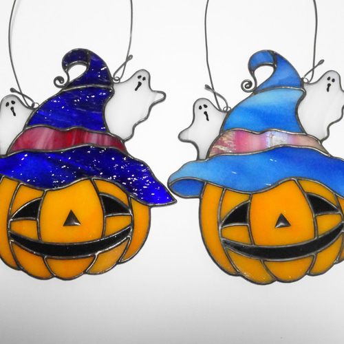 ステンドグラス ハロウィンかぼちゃ ☆A☆ サンキャッチャー