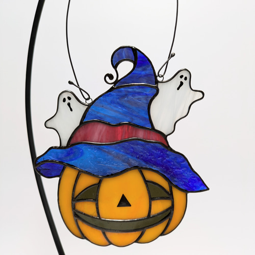 ステンドグラス ハロウィンかぼちゃ ☆A☆ サンキャッチャー
