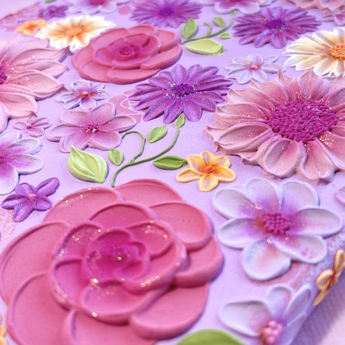 原画 テクスチャーアート 花の絵　花　フラワーアート　花柄 絵画 花の絵 フラワーアート テクスチャーアート 花柄 子供部屋