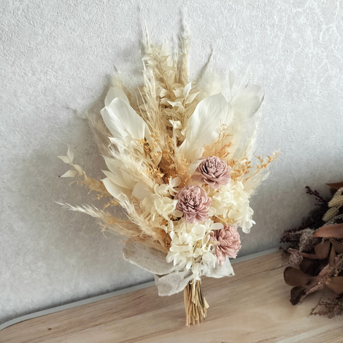 定形外送料無料／パンパスグラのスワッグ／アンティーク／プリザーブド  