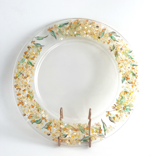 金木犀～キンモクセイ～のガラスの大皿(32cm) 大皿 SISLA5 通販